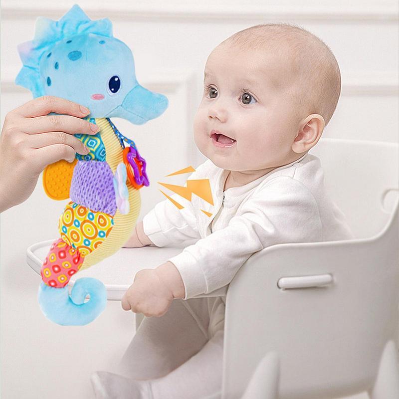 Baby Toys Musical Seahorse Seahorse Stuffed Animal Toys With Crinkle And Rattles Soft Sensory Toys Baby Rattles Plush Rings