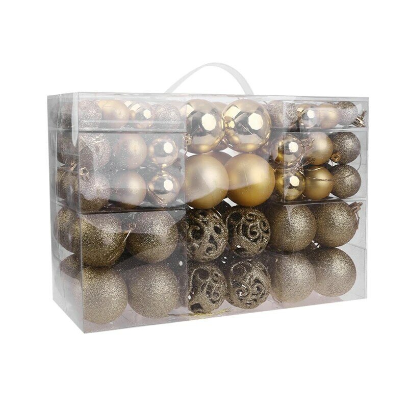 H55a bolas de natal 100 pçs/caixa festa de casamento decoração para casa presente de ano novo para a festa de casamento fundo decoração ferramenta