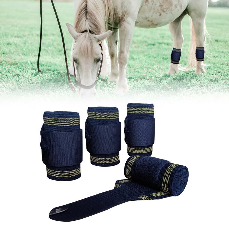 4 pezzi fasce per gambe di cavallo supporto per cavalli Leggings per cavalli avvolgere la protezione per le gambe da corsa avvolge le protezioni per le gambe accessori equestri