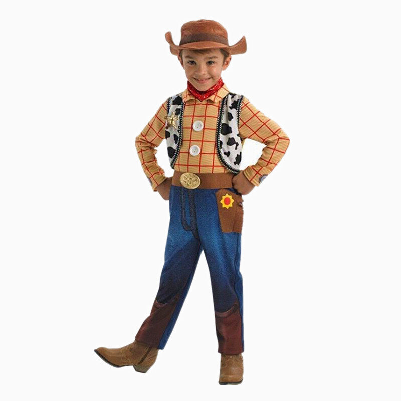 Disfraz de Toy Story Woody con sombrero de vaquero para fiesta de Cosplay