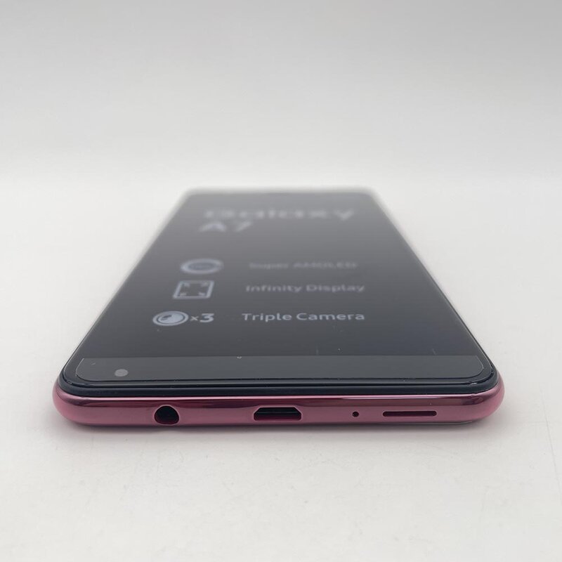Samsung-Galaxy a7スマートフォン、オリジナルの無料の携帯電話、指紋認識、デュアルSIM、4GB RAM、64GB rom、6.0インチ、24MP、3300mah、a750f、2018
