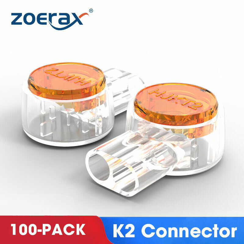 Zoerax 100pcs k1 k2 k3 conector fio splice conector rj45 rj11 fiação cabo de telefone ethernet cabo de rede uy2 terminal de cabo