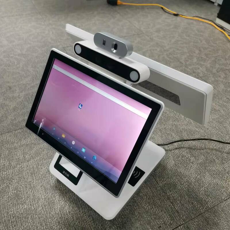Facial recognition 13.3inch dual screen pos system android face recognition attendance machine time attendance