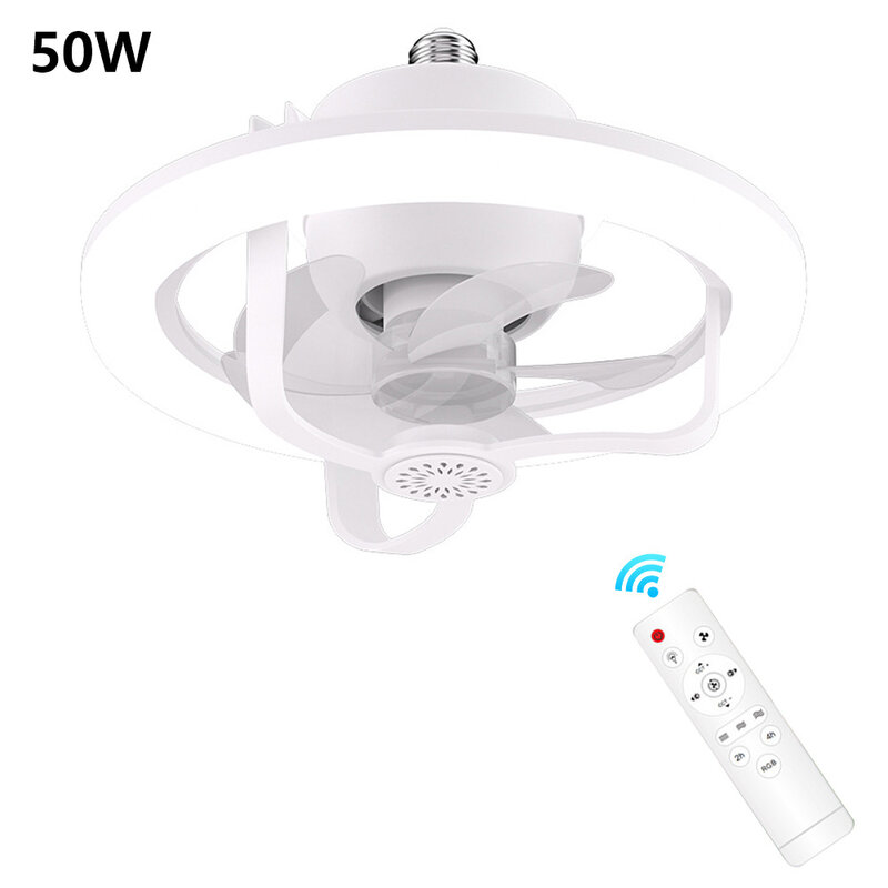 Ceiling Fan with Lights Round LED Ceiling Light Fan Remote Control 360°Swinging Fan Blades Ceiling Light for Bedroom