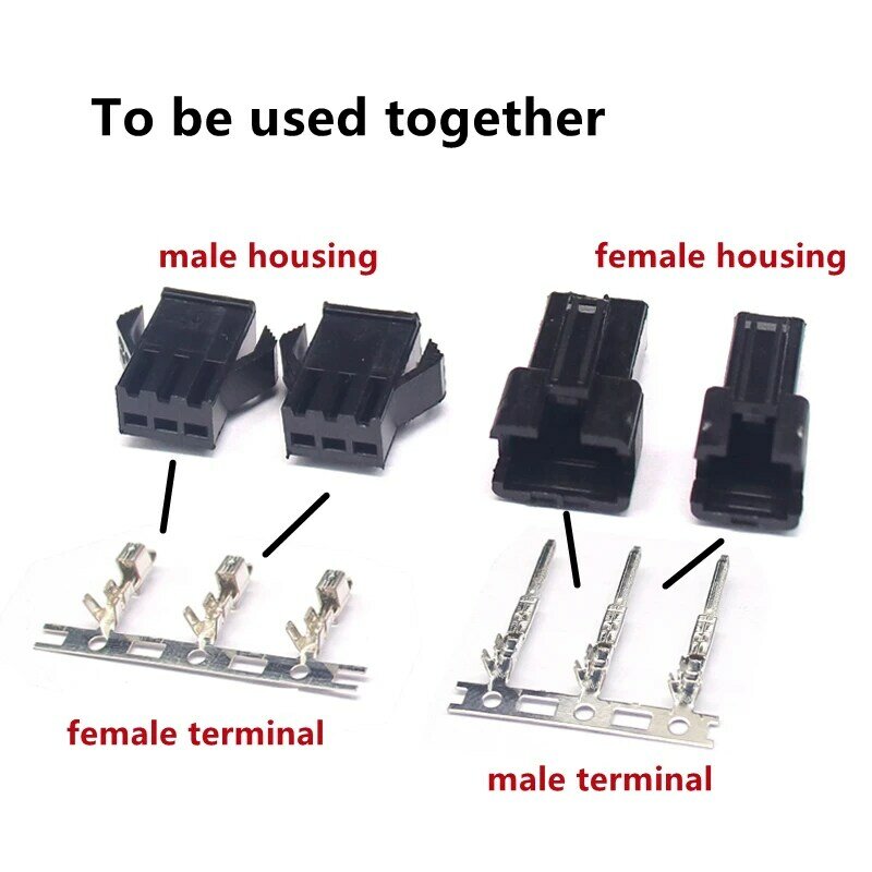 20sets/50pcs SM 2.54mm Wire Connector Plug Male/Female Housing + Male/Femlae Terminas 2P/3P/4P/5P/6P/7P-12PIN Connectors Adaptor