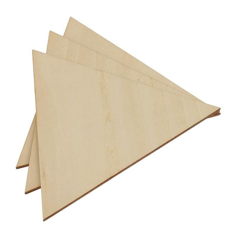 2x 3 Mm Thick Natural Unfinished Blank Triangle Wooden Slices for