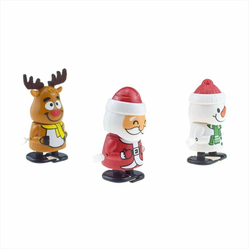 Jouets de saut du père Noël de la série de Noël, jouets d'horloges de dessin animé, père Noël qui marche, tête de secousse de beurre, jouets à remonter