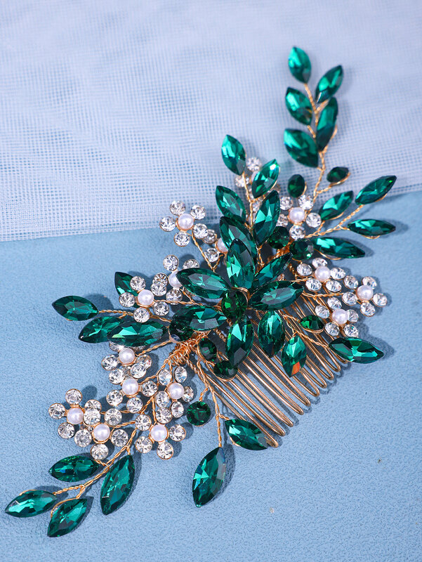 Pearl Crystal Flower Bridal Hair Combs Rhinestone Hair Jewelry Wedding Accessories Bridal Tiara Headband Prom Pearl Headwear