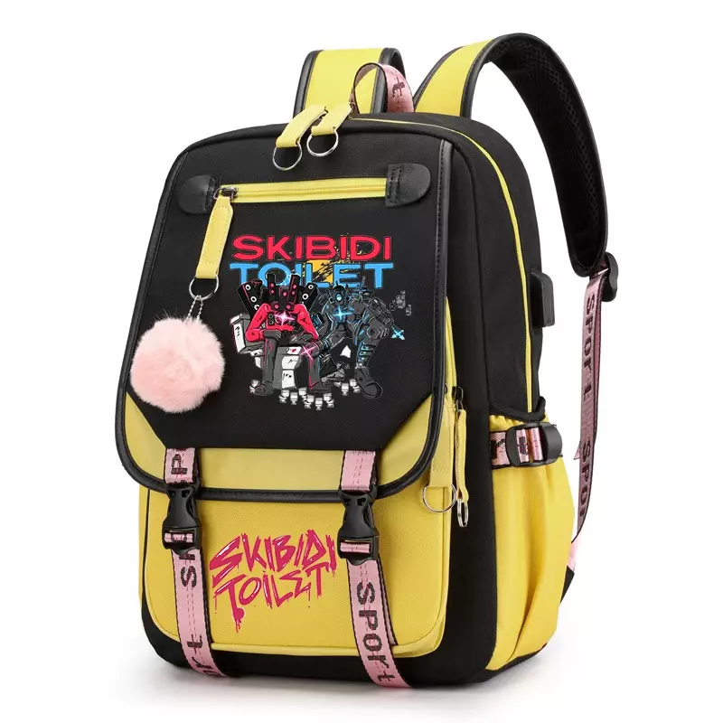 Spiel Skibidi Toilette USB-Aufladung Rucksack Teenager Laptop Schult asche Outdoor-Rucksack Jungen Mädchen Bücher tasche hochwertige Reisetasche