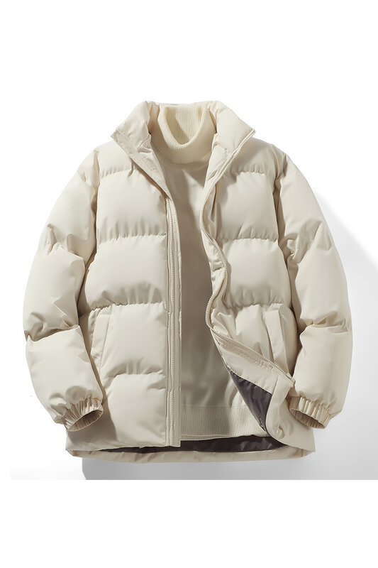 Jaket Parka bertudung tebal uniseks, mantel luar hangat pas longgar musim dingin untuk pria dan wanita
