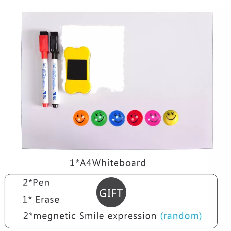 Yibai-Zacht Magnetisch Whiteboard Voor Kinderen, Droog Wissen, Tekening En Opnamebord, A4, Koelkast En Koelkast, Gratis Cadeau