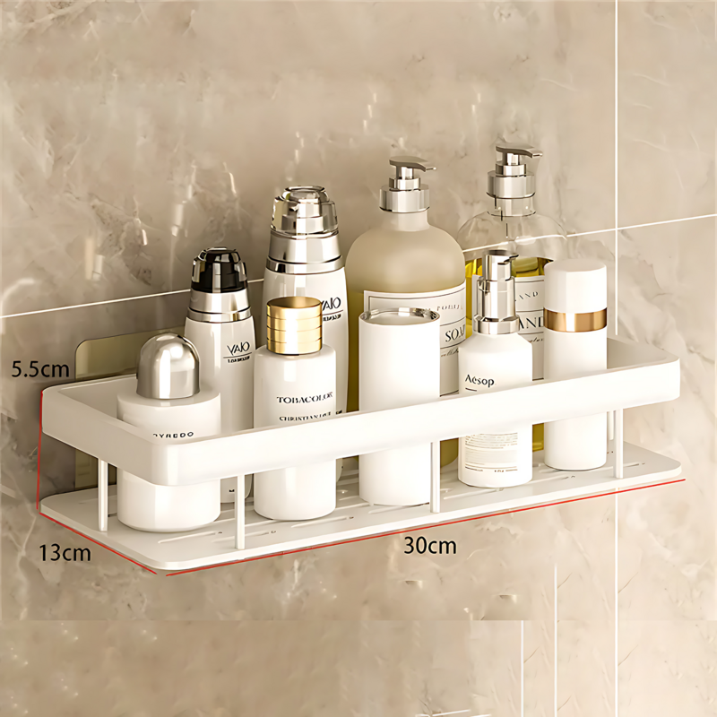 HOShelf-Étagère de douche T1 en alliage d'aluminium, étagère de rangement de cuisine, accessoires sans perceuse