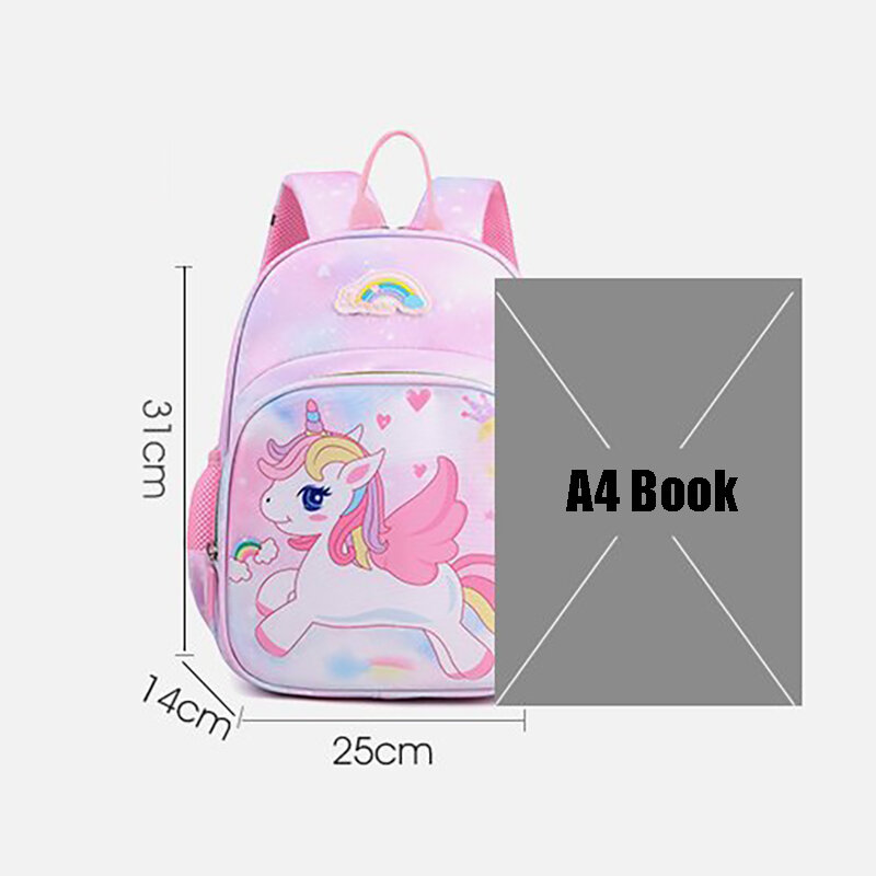 Милый детский рюкзак, легкий ранец для дошкольного возраста с мультяшным единорогом для маленьких девочек