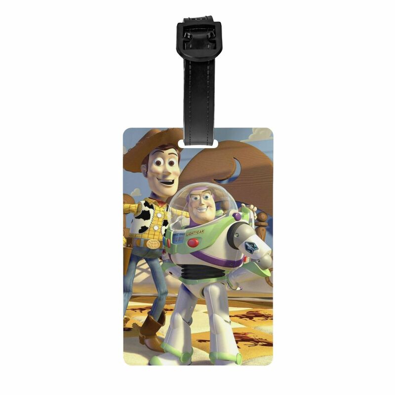 Desenhos animados Toy Story Padrão Bagagem Tag, Mala Bagagem Privacidade Tampa ID Label, Personalizado