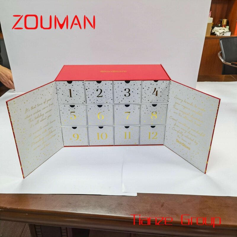 2021 nowe niestandardowe pudełko kalendarz adwentowy pudełko wystawowe na kosmetyki na perfumy