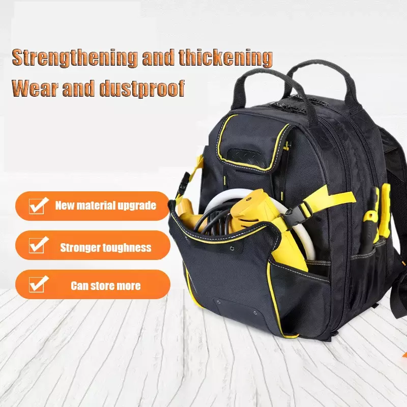กระเป๋าเครื่องมืออเนกประสงค์สำหรับงานหนักกระเป๋าจัดเก็บอุปกรณ์ไขควง1680D กระเป๋าเป้ผ้าอ๊อกซ์ฟอร์ดกันน้ำ
