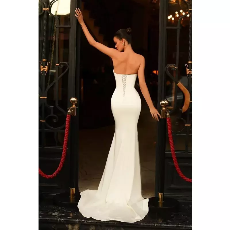 Suknie balowe satynowa suknia balowa z odkrytymi ramionami syrenka długie formalne wieczorowe suknie druhny przedsionek dla kobiet