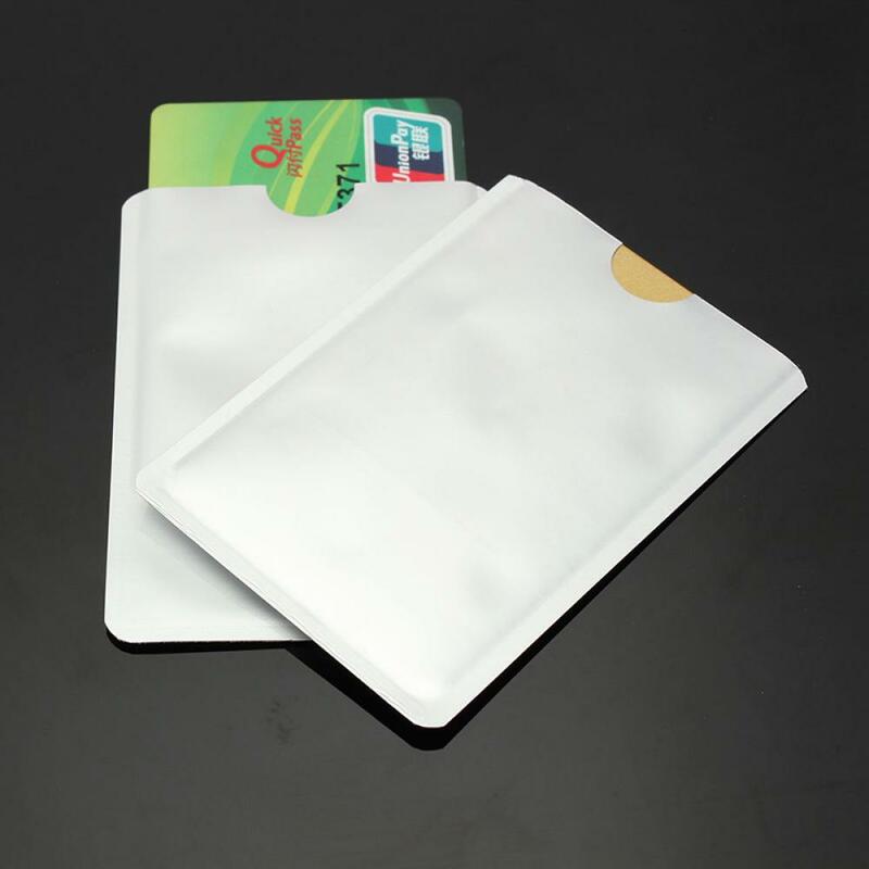10PCS/Set RFID Blocking ID Credit Bank Business Card Secure Protector Travel Waterproof Aluminum Foil Holder Card Sleeve Cover