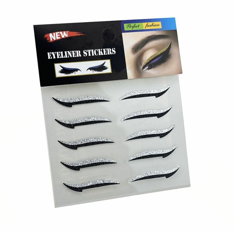 7 fogli impermeabile piega Eyeliner Sticker strumento di trucco New Trendy piega Applique Bling Sticker Eyeliner donne Dress Up