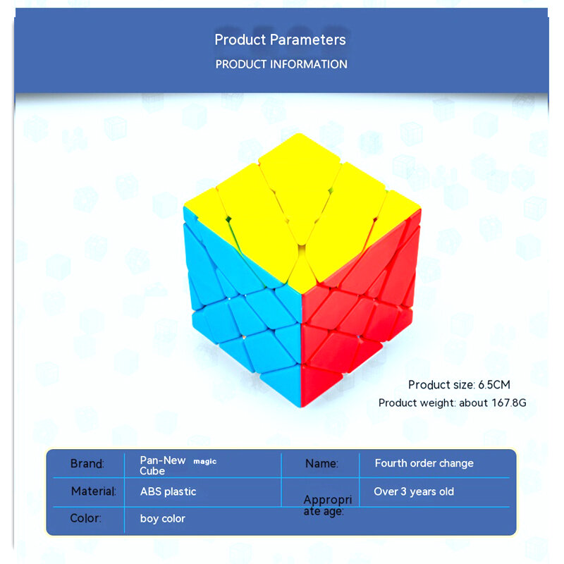Fanxin-Pyramid Alien Magic Cube Dumplings com Edge Shifting, Diamante Competição Puzzle, Quarta Ordem