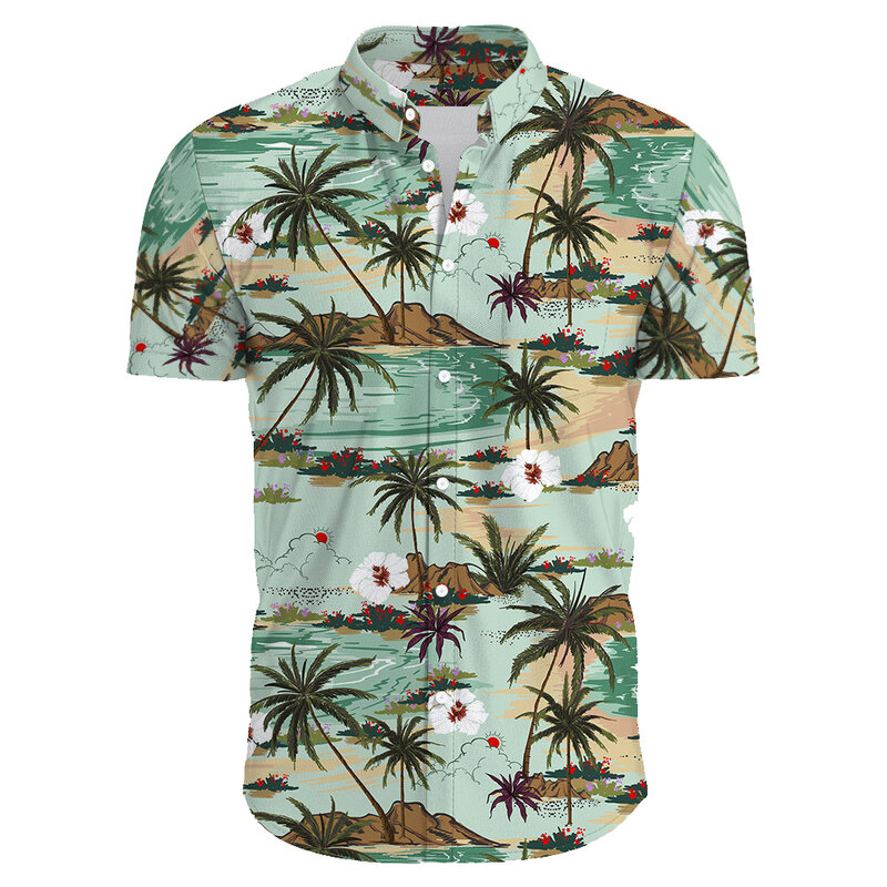 قميص هاواي رجالي مطبوع عليه زهور ، توبات كاجوال بأكمام قصيرة ، ملابس كبيرة الحجم ، موضة جديدة ، تخفيضات ، صيف