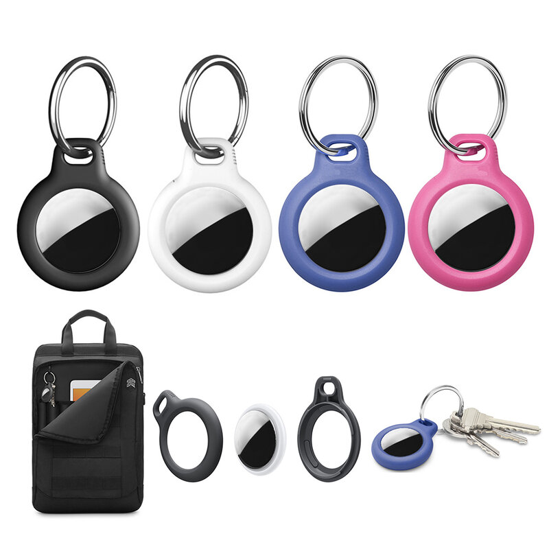 Keychain for ​Apple Airtag Case Key Ring Protective Case for Airtag Tracker Locator Device Anti-lost for Air Tag Case llavero