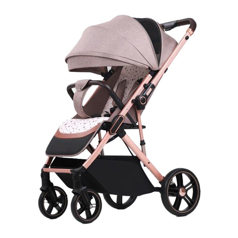 Wheelbarrow baby stroller two-way high landscape light can sit on the shock absorber button folding children's stroller
