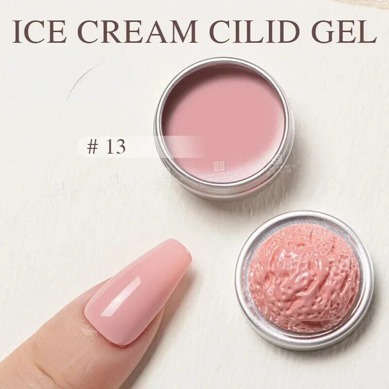 64 colori Solid Nail Polish Glue Ice Cream Texture Nail Glue Nail Pat-glue Blend Gradient Paint Filling Glue lattine