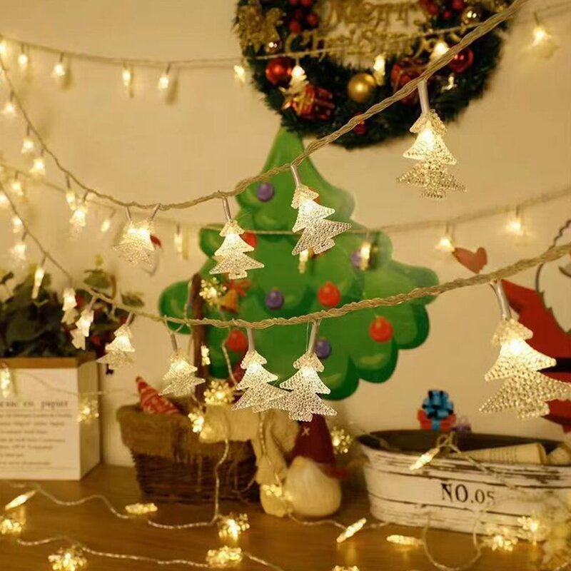 Lampu setrip LED pohon Natal, lampu untai LED luar ruangan taman, dekorasi Natal pernikahan rumah, lampu peri hangat/warna