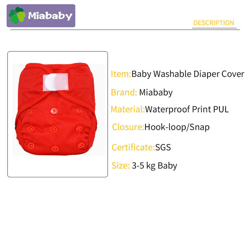 Miababy ทารกแรกเกิดผ้าอ้อม Reusable ผ้าอ้อมเด็ก Cover Wrap ชุด Birth To ไม่เต็มเต็งผ้าอ้อมขายส่ง