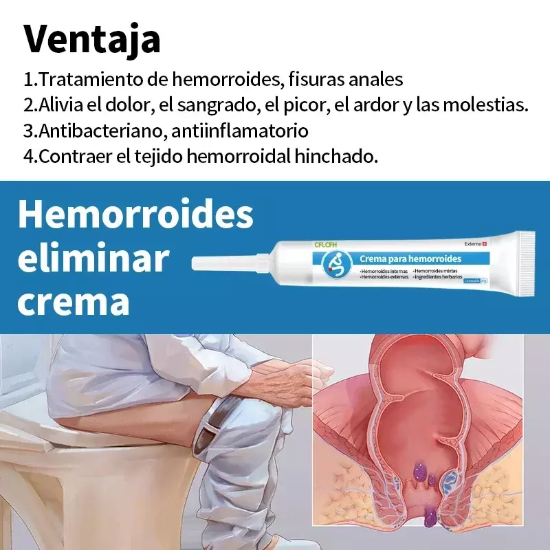 Hemorrhoids Treatment Cream Piles Pain Intemal External Hemorrhoid Cure Anal Fissure Removal Health Medicine Spanish 3/5pcs