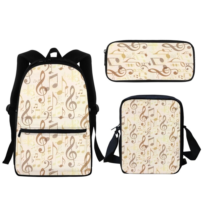 2024 Music Note Print Boys Girls Child School Backpack for Teenage Shoulder Bags Large Capacity Zipper Bookbag Pencil Case Gift