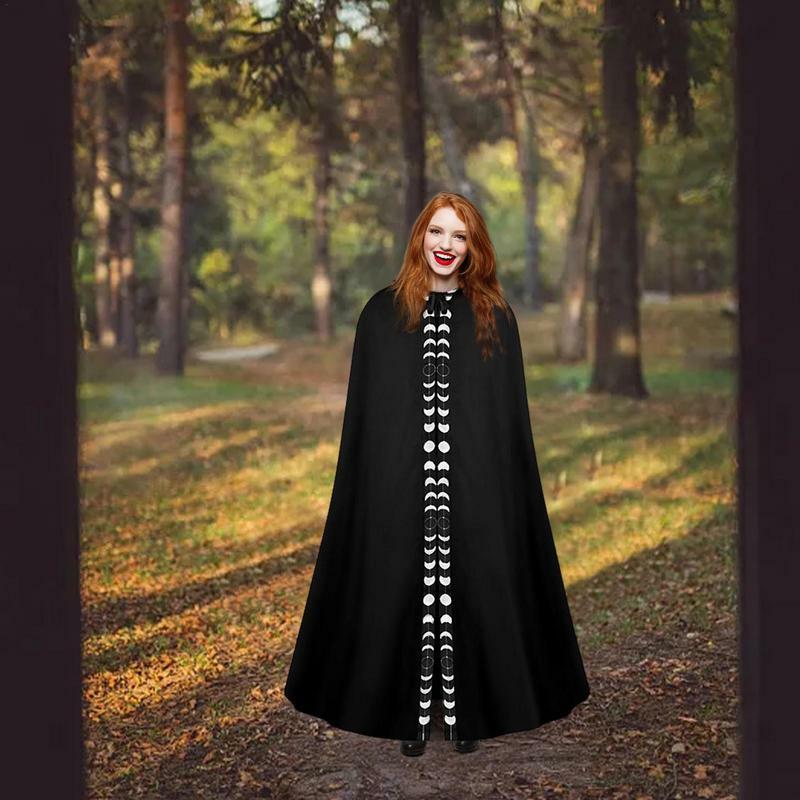 Unisex Hooded Robe Witch Halloween Cloak Cape Halloween Cape Cloak For Role Plays Film Cos Costumes