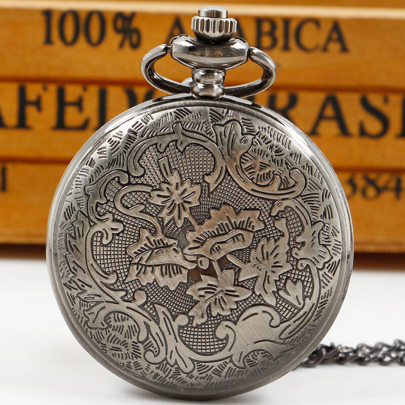 Reloj de bolsillo hueco con tapa de pulpo Vintage Unisex, collar de cuarzo, reloj de Metal para hombres y mujeres, recuerdo Retro, moda