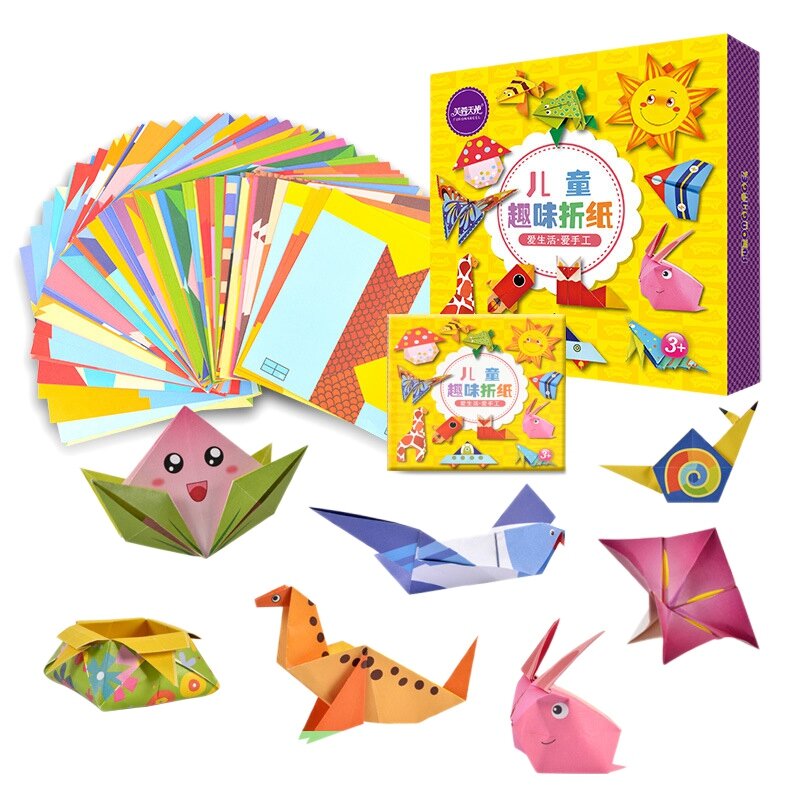 108 Stuks Cartoon Origami Boek Papier Kunst En Ambacht Diy Handgemaakte 3d Puzzel Dieren Ambachten Voor Kinderen Educatief Kind Speelgoed
