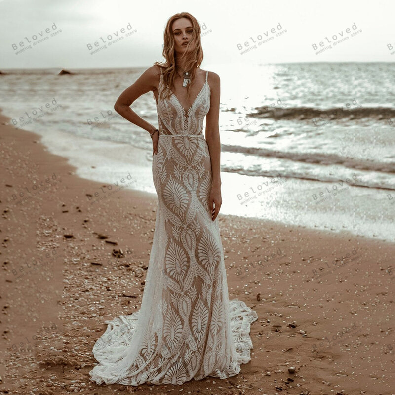 Женское винтажное свадебное платье It's yiiya, белое платье без рукавов с глубоким V-образным вырезом и открытой спиной на лето 2024