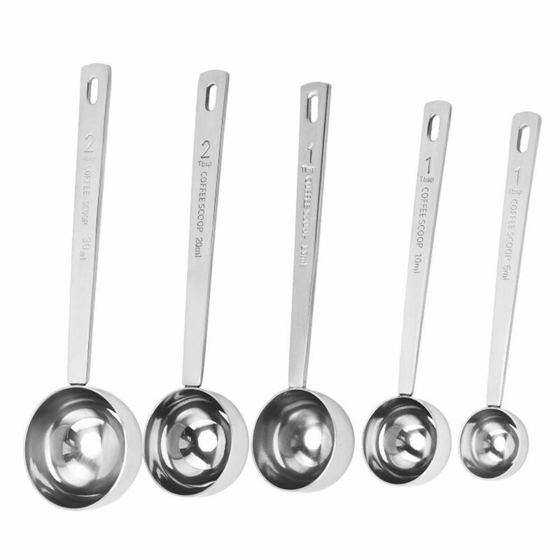 5/10/15/20/30ML Measuring Spoon Durable Stainless Steel Blending Powder Spoon Thicken Coffee Scoop Coffee