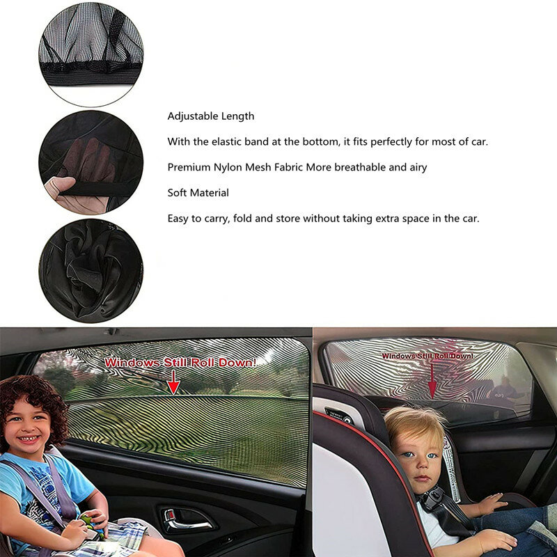 2PCS Car Window Shade,Car Back forward Janela Sun Shade,Sun Glare e Proteção de Privacidade para Criança Crianças Baby Adult Design