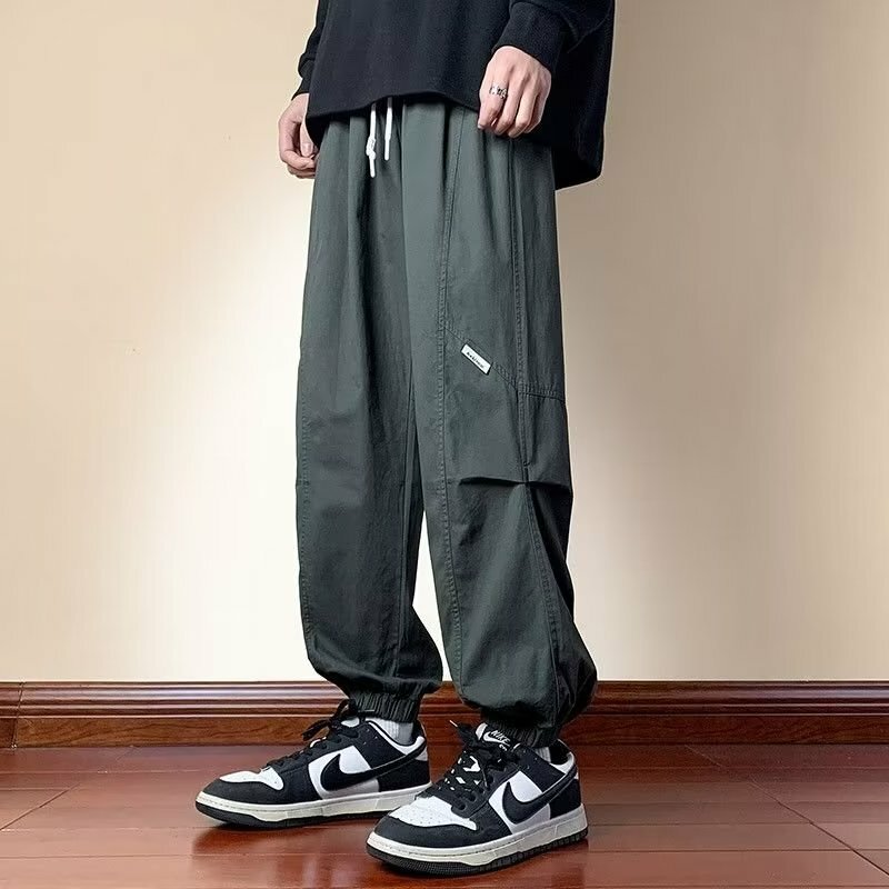 2024 Korean Reviews Clothes Men Casual Cargo Pants Outdoor Trekking Traveling Male Spring Outdoor Trouser Pocket Loose