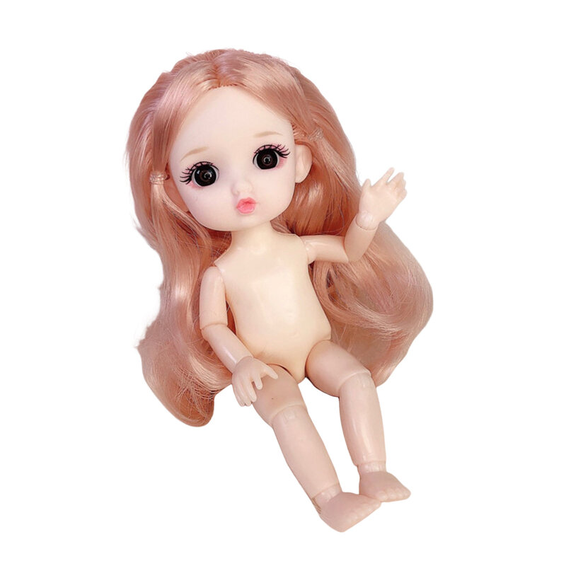 17cm schöne Mädchen puppen mit bunten Haaren große Augen nake bjd Puppe für Geburtstag und Weihnachts geschenk