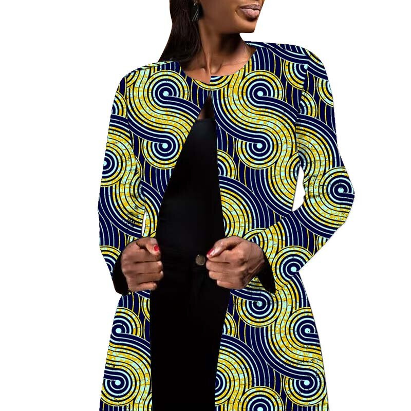 وصل حديثا المرأة السترة سترة عادية أنقرة موضة التصميم الأصلي الأفريقي طباعة سترة معاطف قصيرة ملابس خارجية