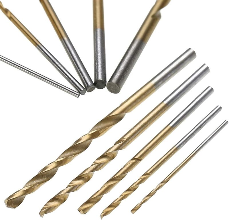 50 peças de titânio revestido broca bits hss alta velocidade aço broca conjunto ferramenta alta qualidade ferramentas elétricas 1/1.5/2/2.5/3mm