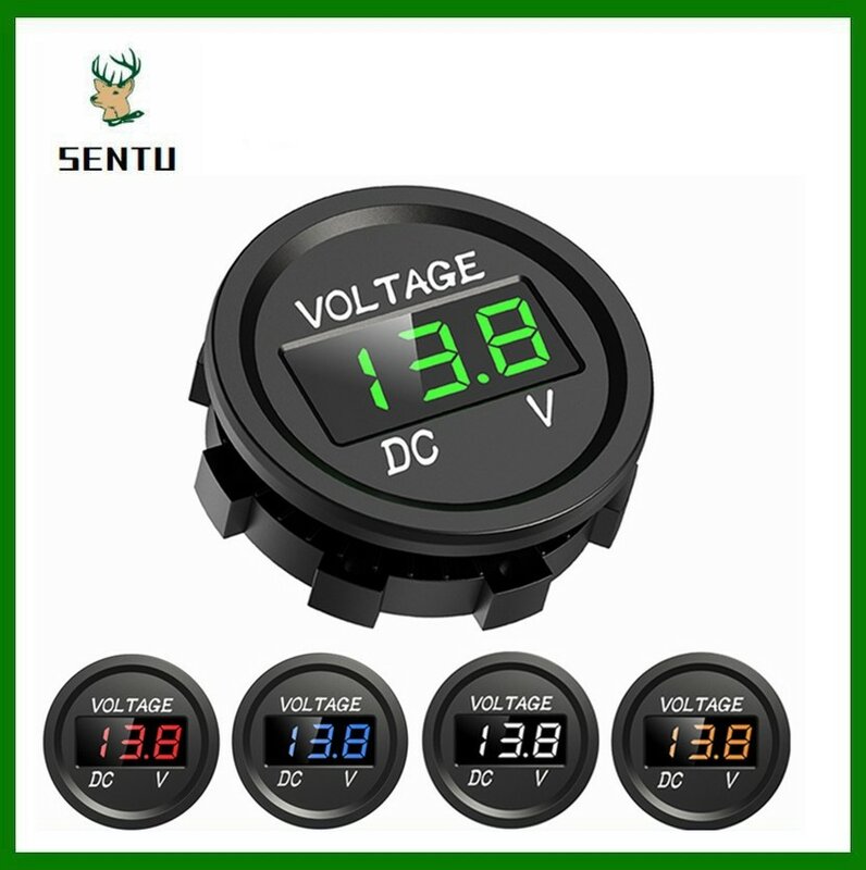 Mini painel LED impermeável voltímetro digital, lancha, motocicleta, rodada, testador, exibição do monitor, DC5V-48V