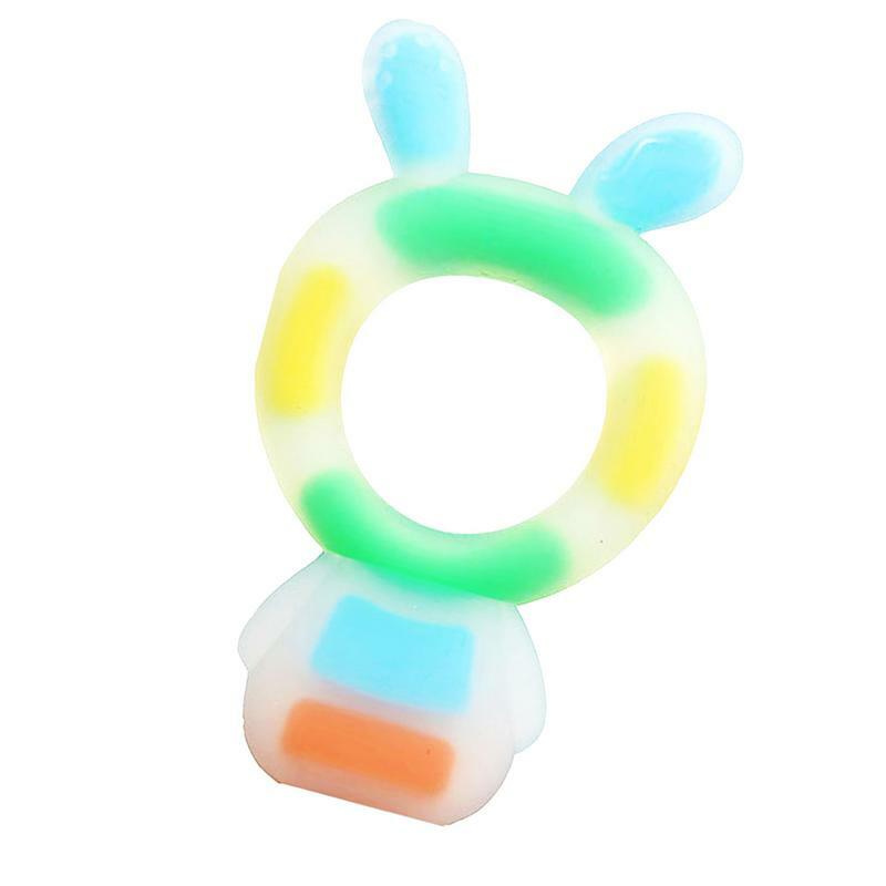 Bear/Bunny Shape Baby Teether Toy Soft Silicone Infant Teething Toys Soothe Babies Sore Gums Self-Soothing Sore Gums Teethers