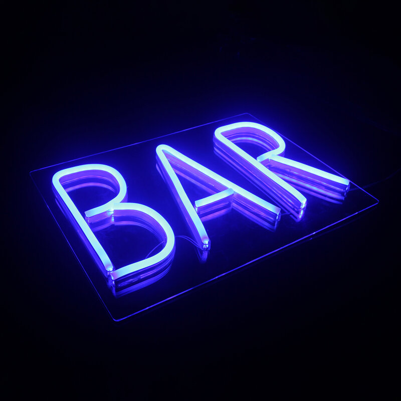Letreros de letras de neón para BAR, luces LED para el hogar, bares, Pub, tienda, Club nocturno, decoración de habitación, logotipo colgante, lámpara de pared artística de sueño