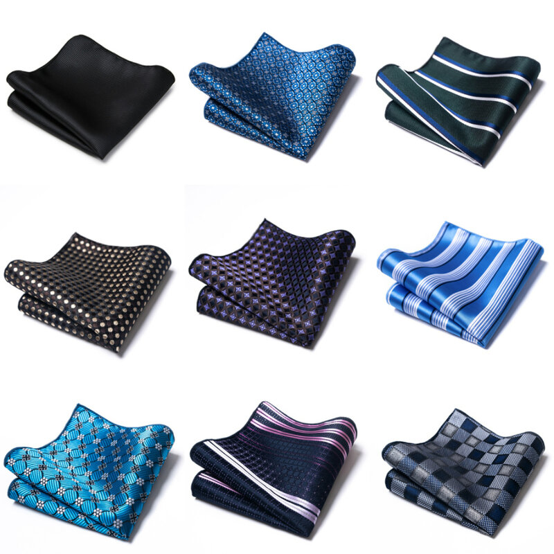 126 Many Color Jacquard  Silk Handkerchief Pocket Square hombre Printed  Light Blue Performance Shirt Accessories