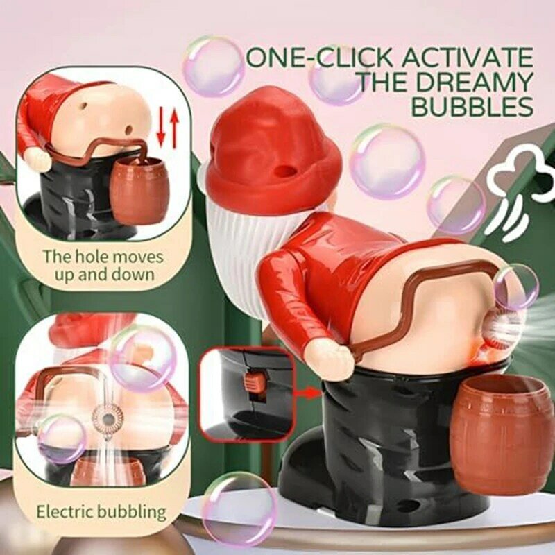 Lustige Santa Bubble Blas maschine mit blinkenden Lichtern & Musik, Christmas Bubble Blower für Outdoor-und Indoor-Aktivitäten