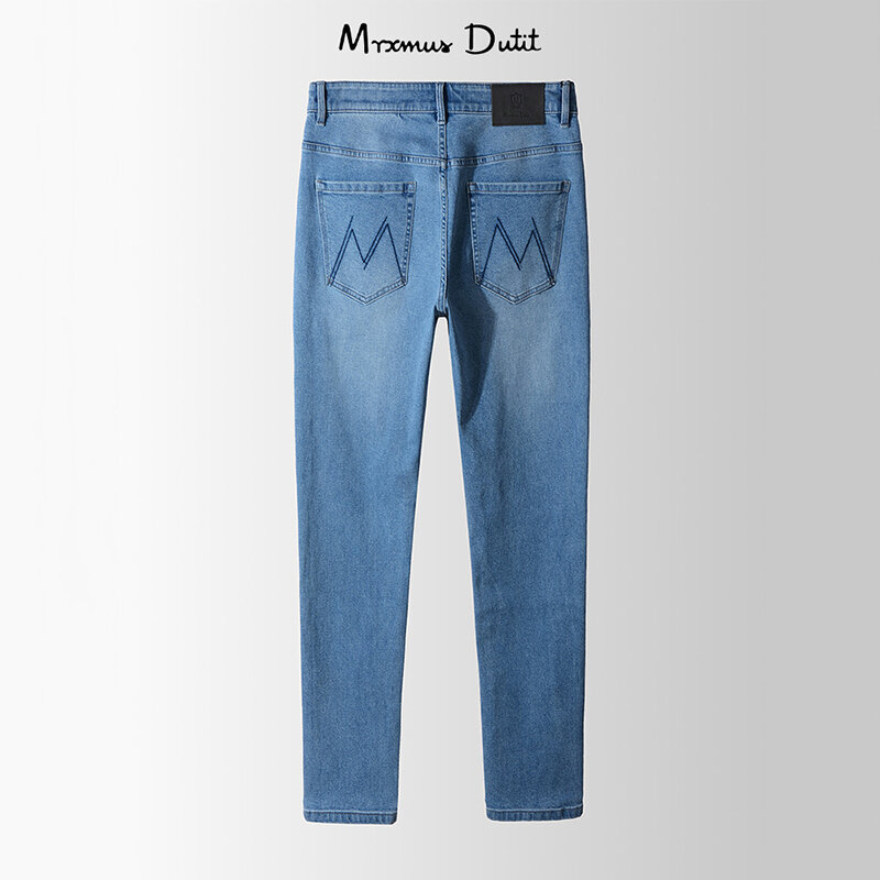 Mrxmus dutit Herren bekleidung Sommer Herren jeans 2024 neue elastische bequeme Hose mit geradem Bein Slim Fit Freizeit hose männlich