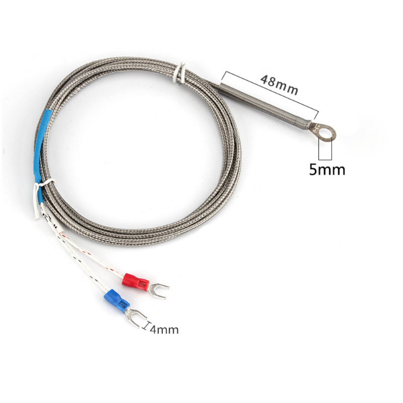 5Mm Lubang Washer K/E/PT100 Jenis Thermocouple Sensor Suhu Probe 1-10M Kabel untuk Sensor Suhu Industri 0 ~ 800 ° C