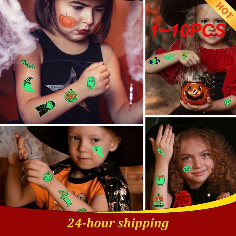 1~10PCS Sheets/Set Luminous Tattoo Stickers Children Cartoon Football Temporary Tattoos Glow Paste on Face Arm Leg for Kids Gift